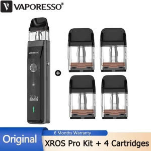 Original Vapor esso Xros Pro Kit 30W Vape mit 1200mAh Batterie extra 4 stücke 3ml 0,4 Ohm Mesh Pod Patrone und Zigaretten verdampfer