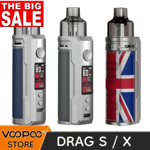 Original Voopoo Drag X Kit 80W Pod Vape Mod 4,5 ml Patrone/Drag s 2500mAh Batterie PnP-VM6 Spule elektronische Zigarette Vapor izer